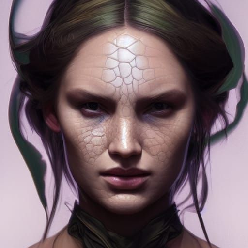 Detailed Reptile Woman Portrait in Unreal Engine 5