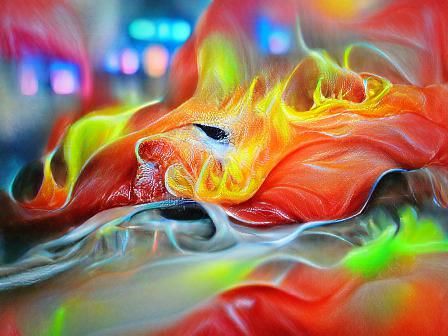 Abstract Flames in Watercolor Impressionism Style