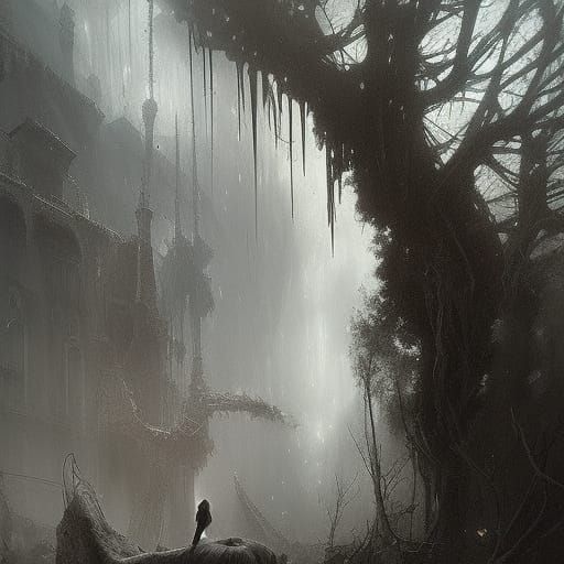 Witch in Spider Forest: Digital Art by Gibson