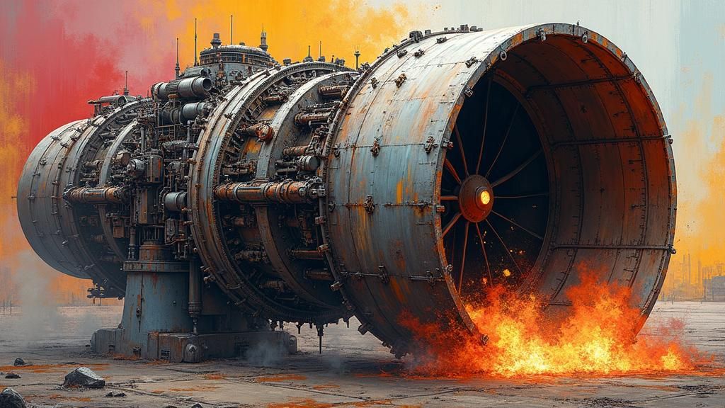 Urban Engine Turbine in Street Art Style