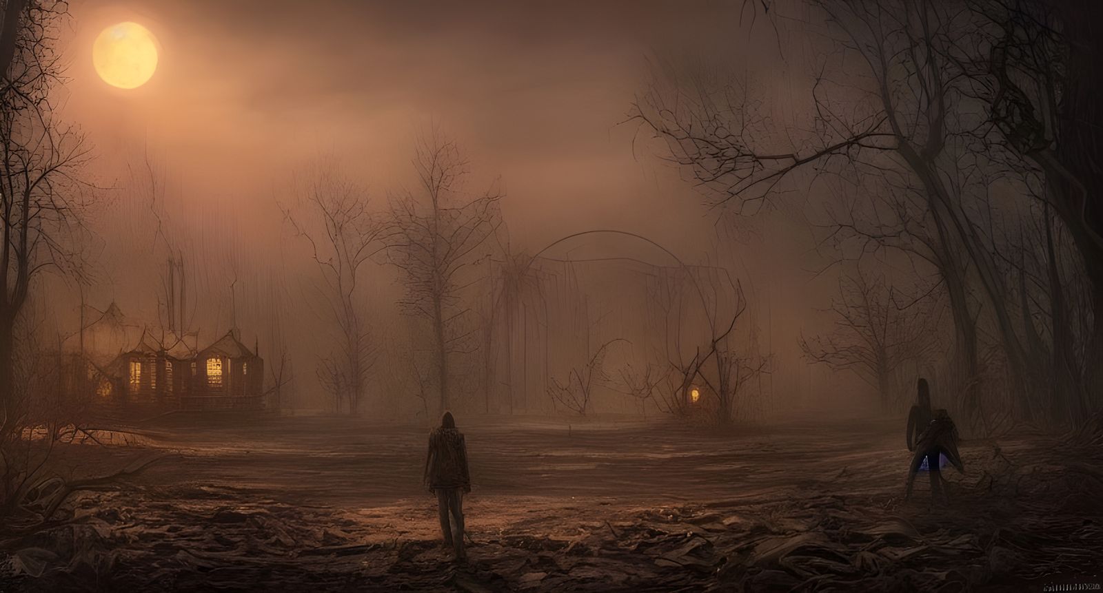 Dark Post-Apocalyptic World Ruined by Eldritch Monster