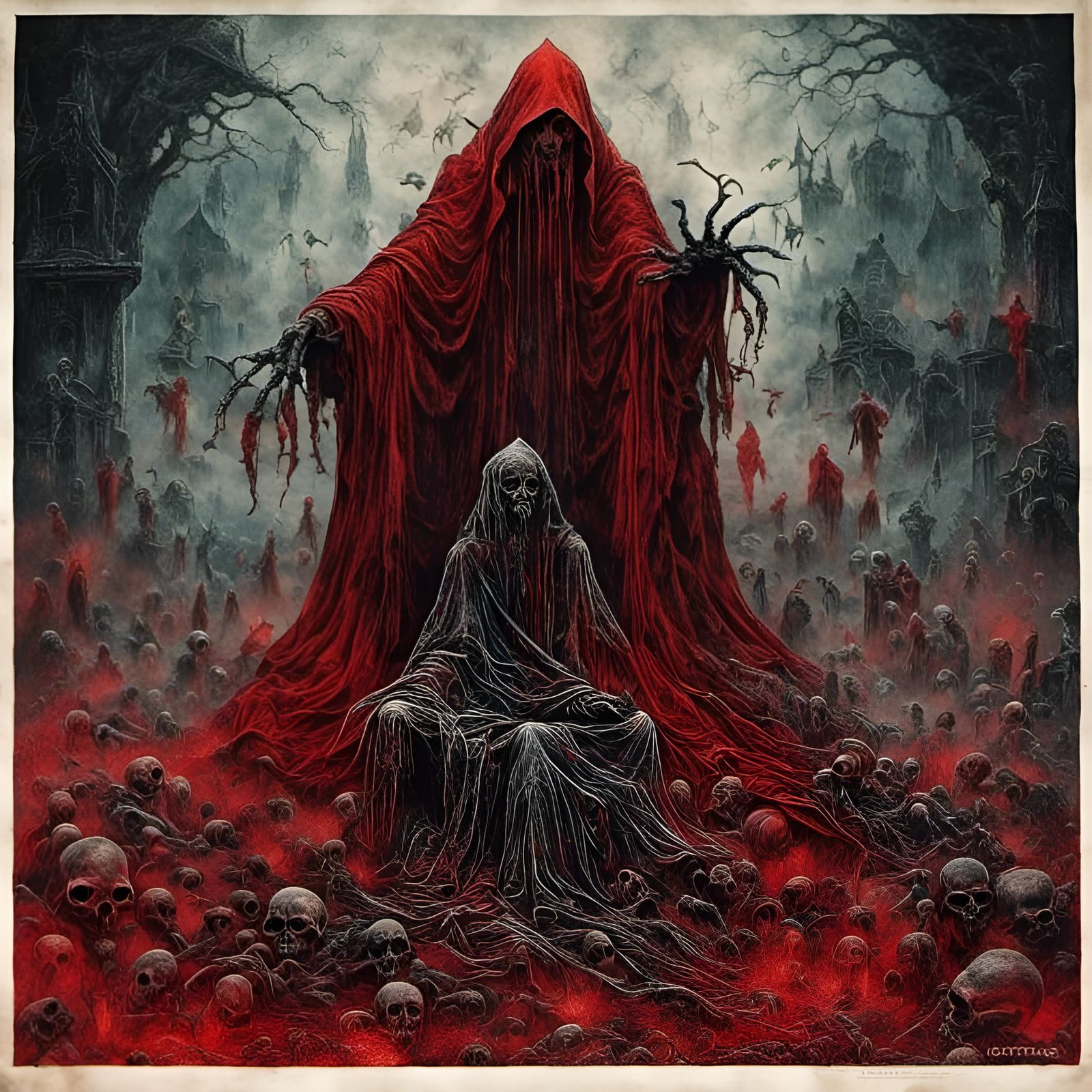 Pentagram Demon Page in Black Metal Style