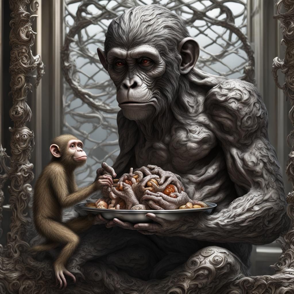 Angelic Demon Feasting on Monkey Brain