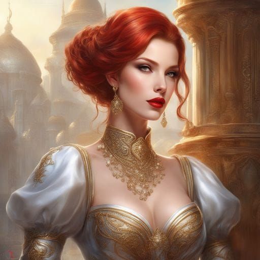 Glamorous Futuristic Princess Portrait in High Resolution