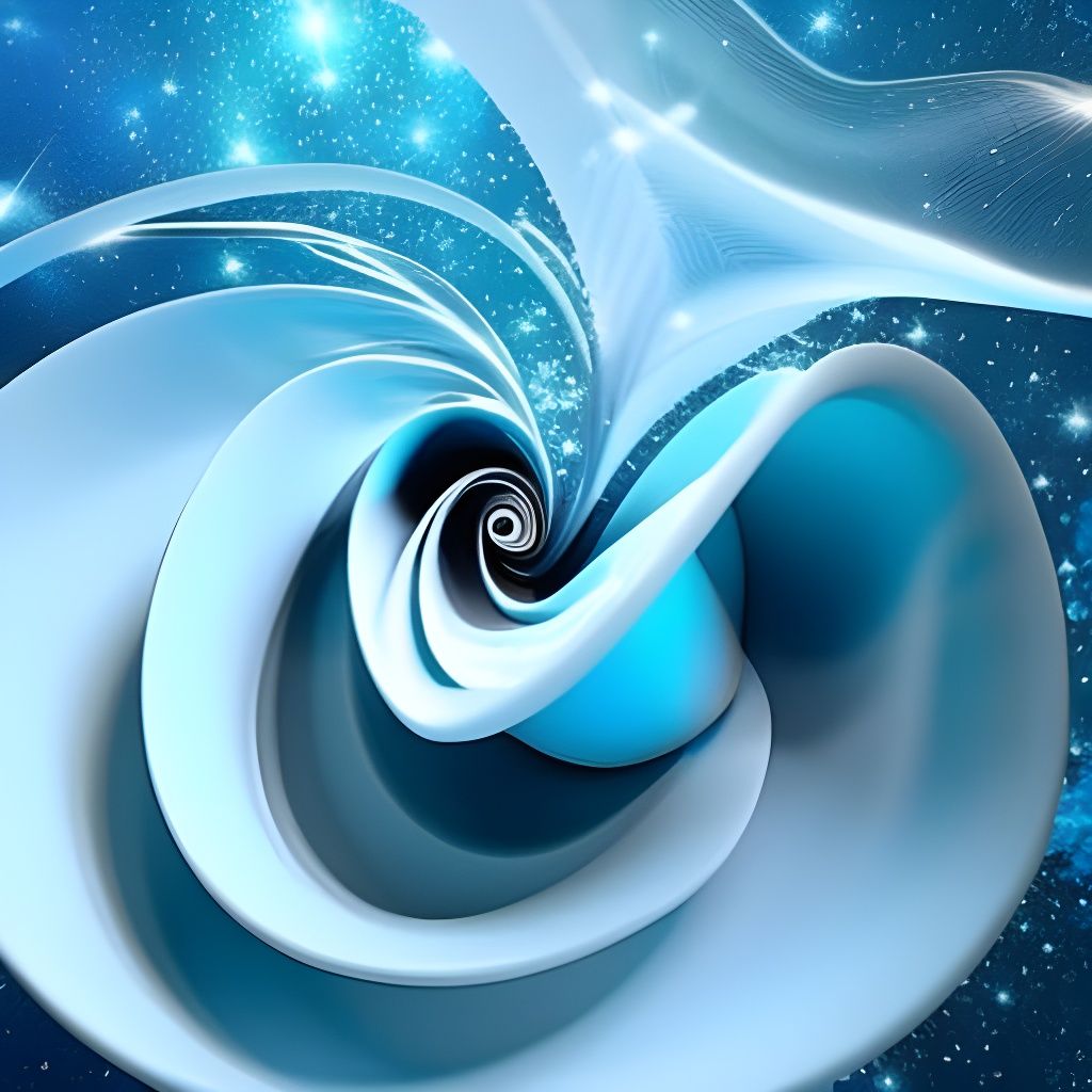 Blue Glittering Whirlpool in Ornate Coffee Cup