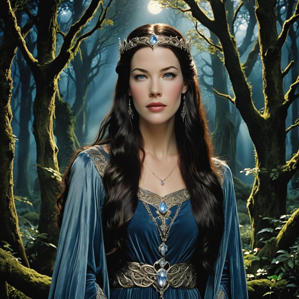 Ethereal Elf Princess Portrait in Art Nouveau Style