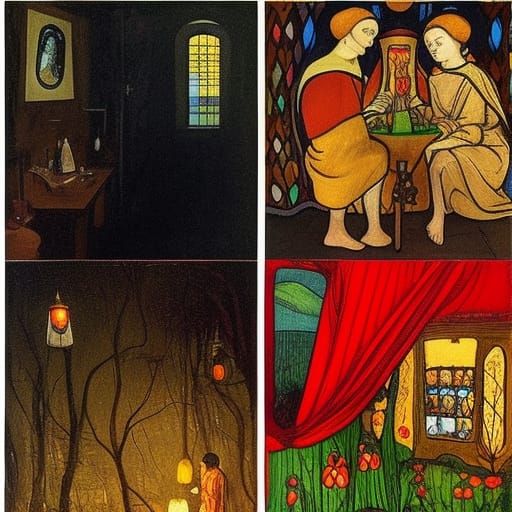 Magical Forest Message: Full Color Classical Painting