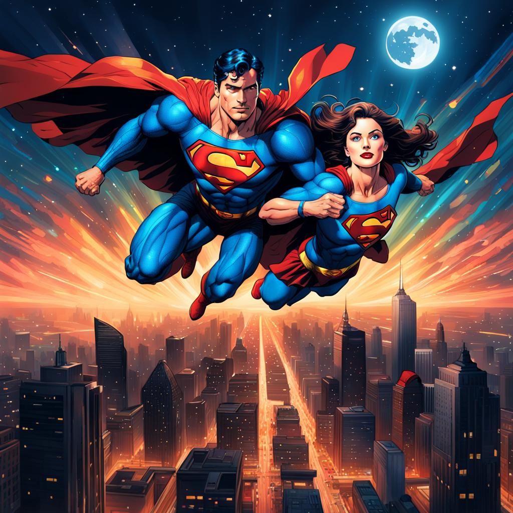Superman and Lois Lane: Astral City Flight