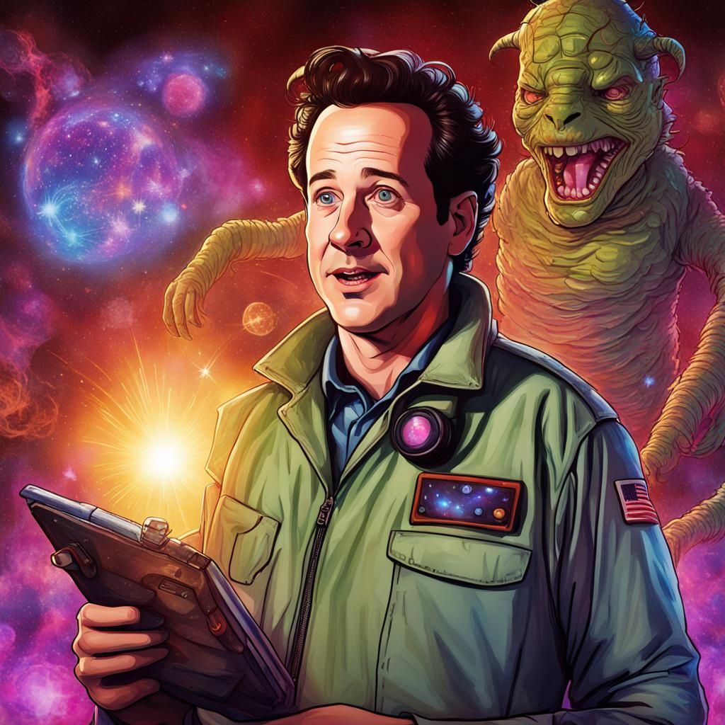 Dr. Peter Venkman and Zuul: Astral Cosmic Illustration