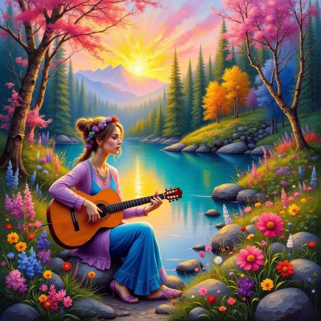 A Hippie and Her Guitar