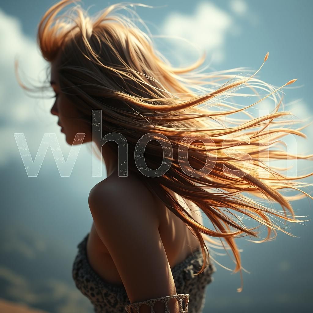 Invisible Whoosh Letters Depict Wind and Woman