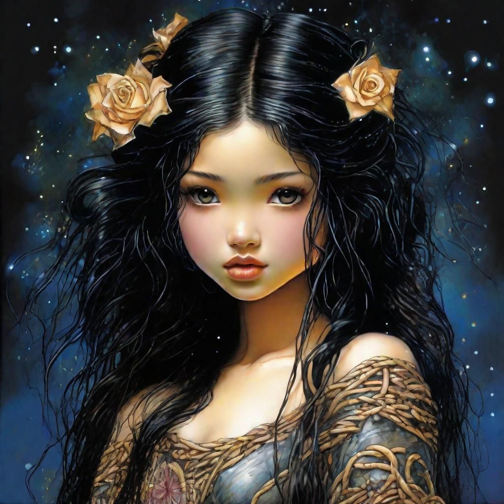 Braided Beauty in Ethereal Fantasy Digital Art
