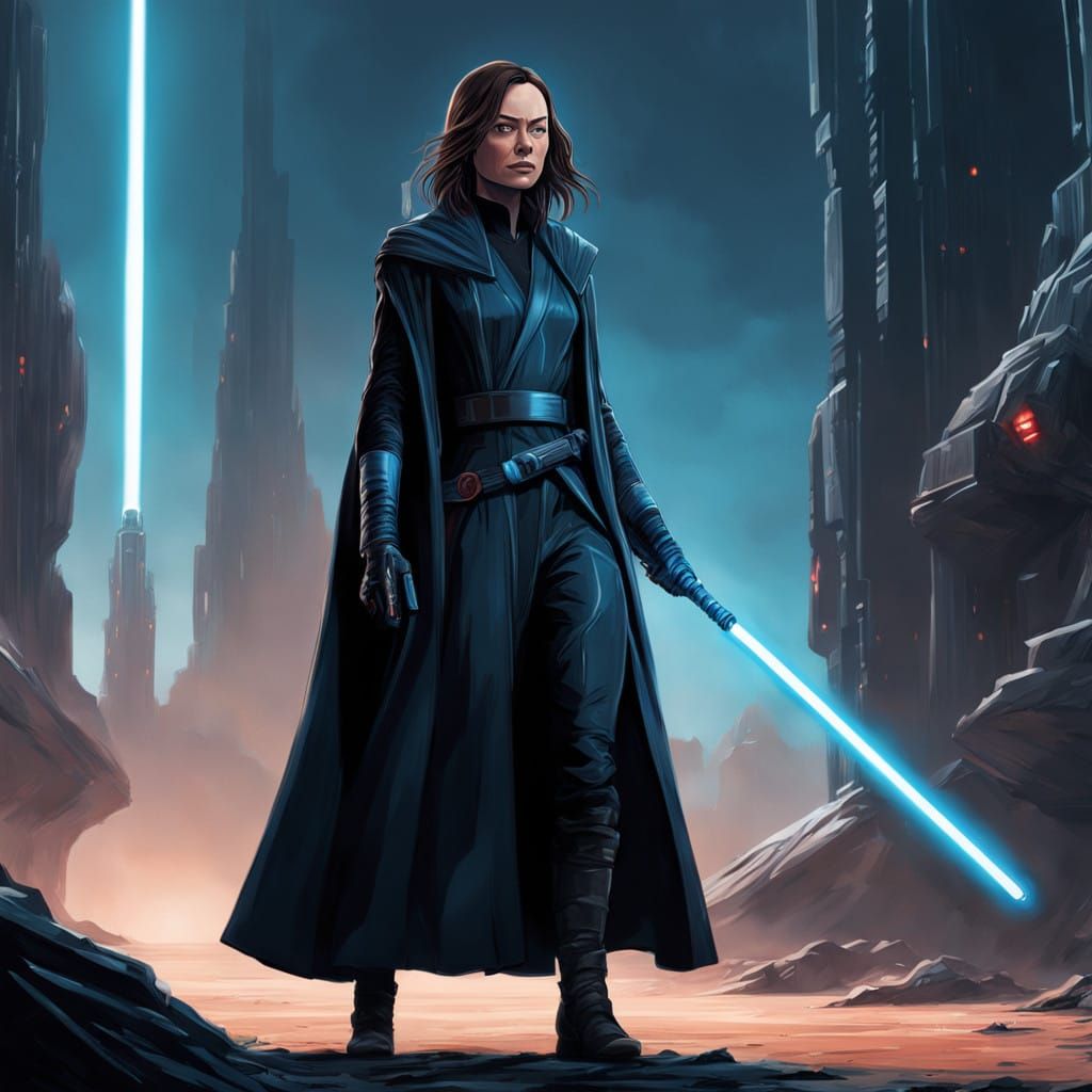 Young Jedi Quorra with Blue Lightsaber