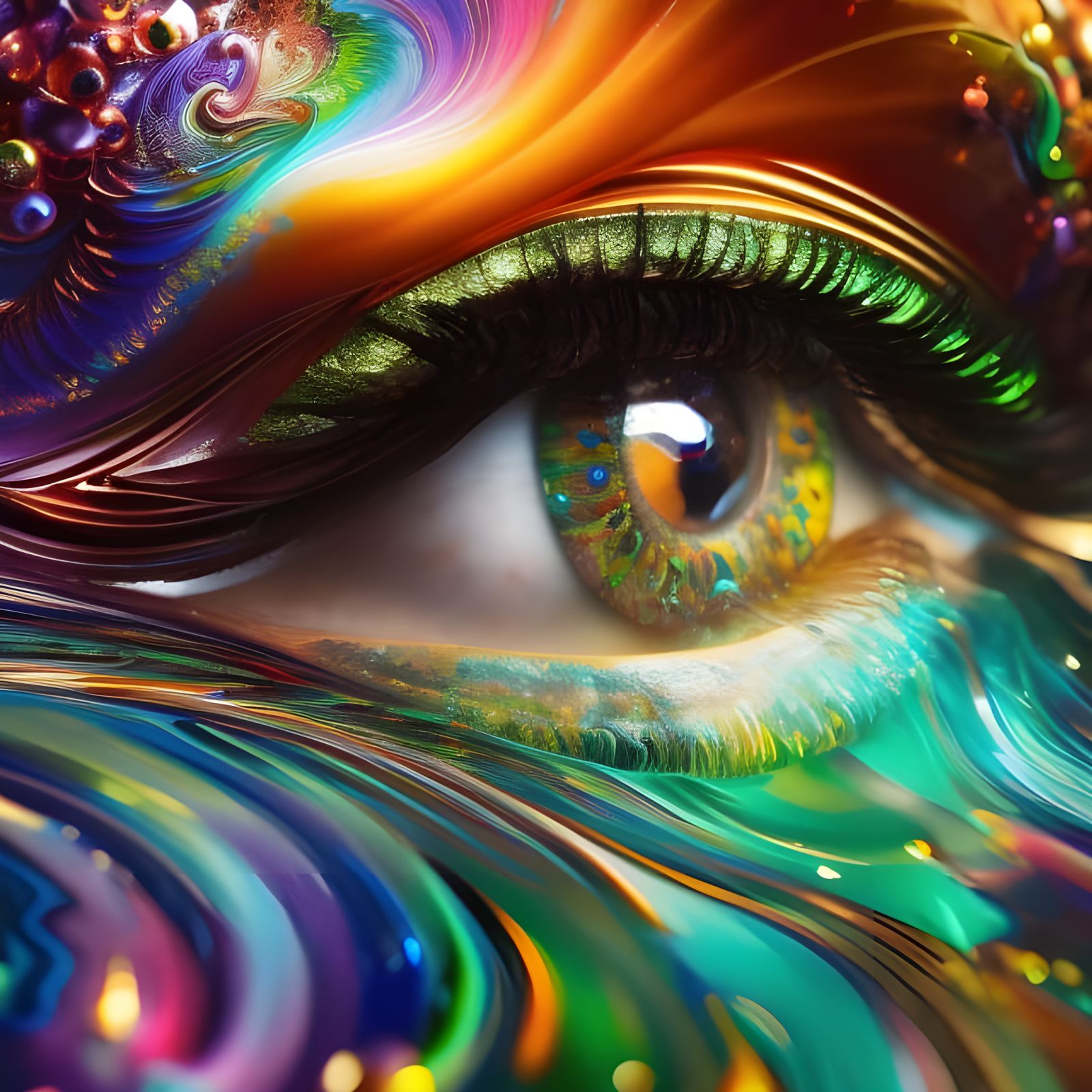 Rainbow Chibi Fountain of Youth in Detailed Digital Art