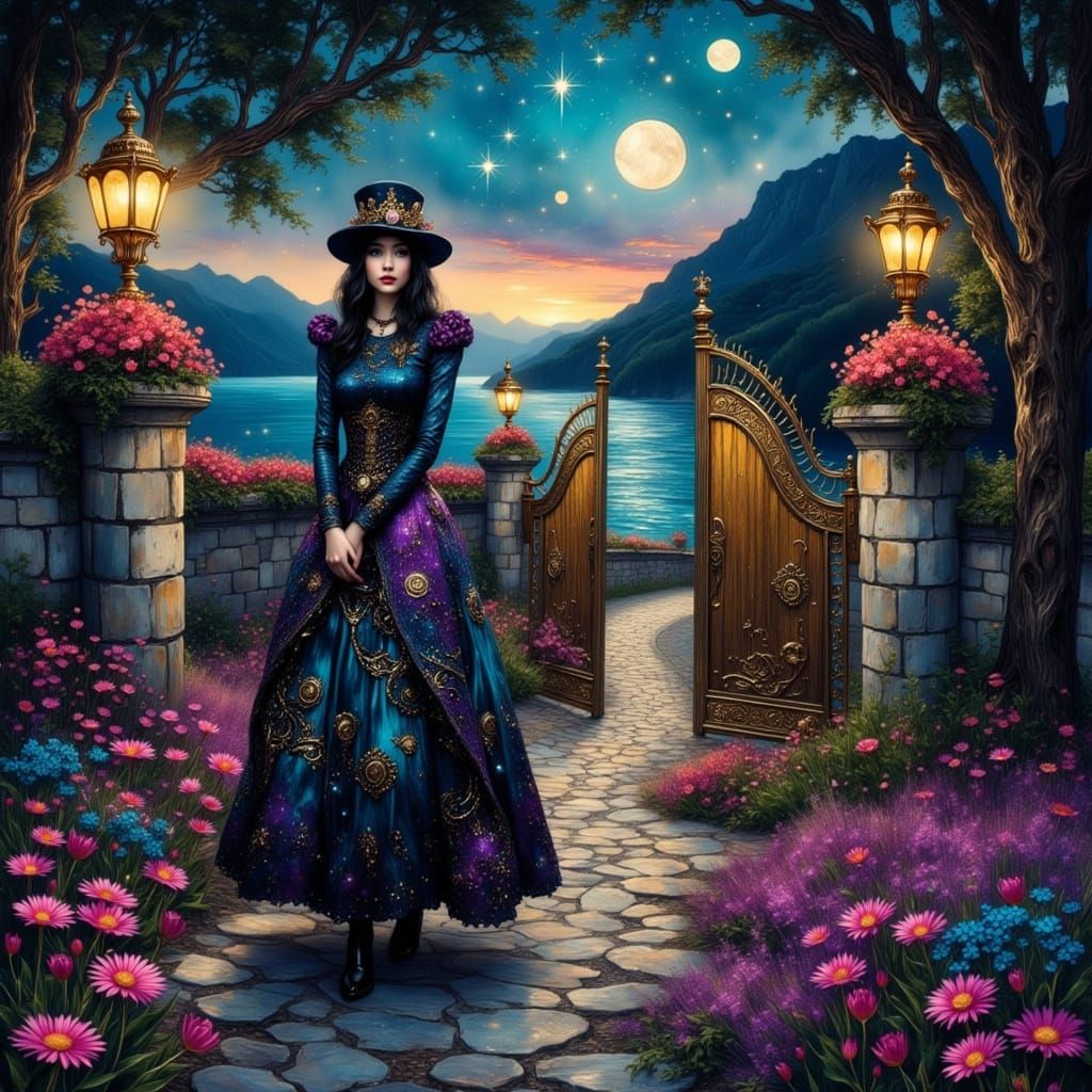 Ethereal Rebel Goddess in Whimsical Forest