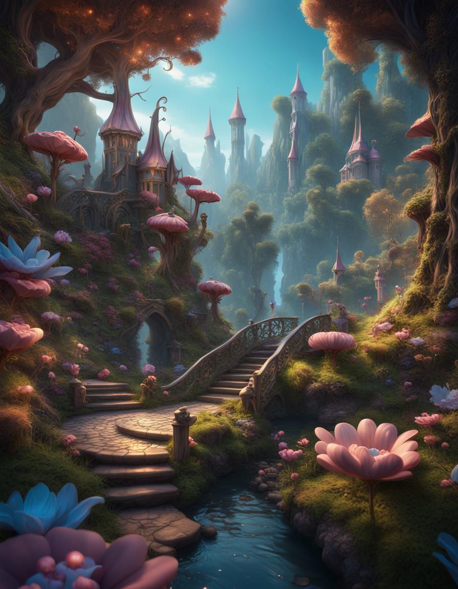 Whimsical Fairy Wonderland Concept Art