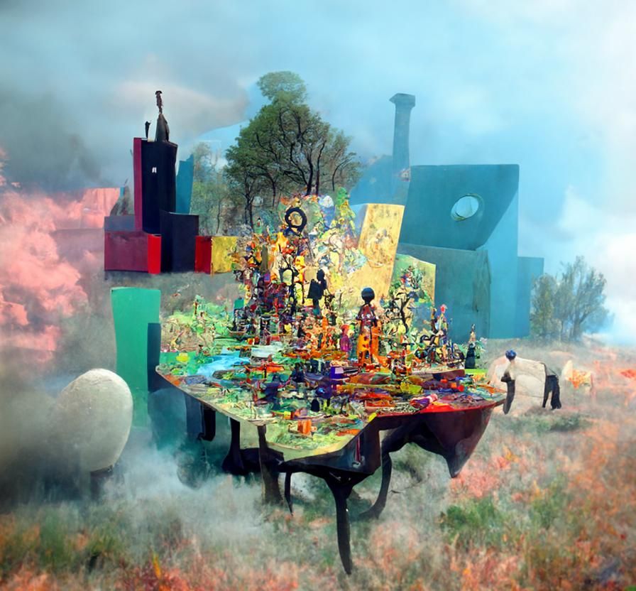 Conceptual Metaphoria Rendered in Psychedelic Art Style