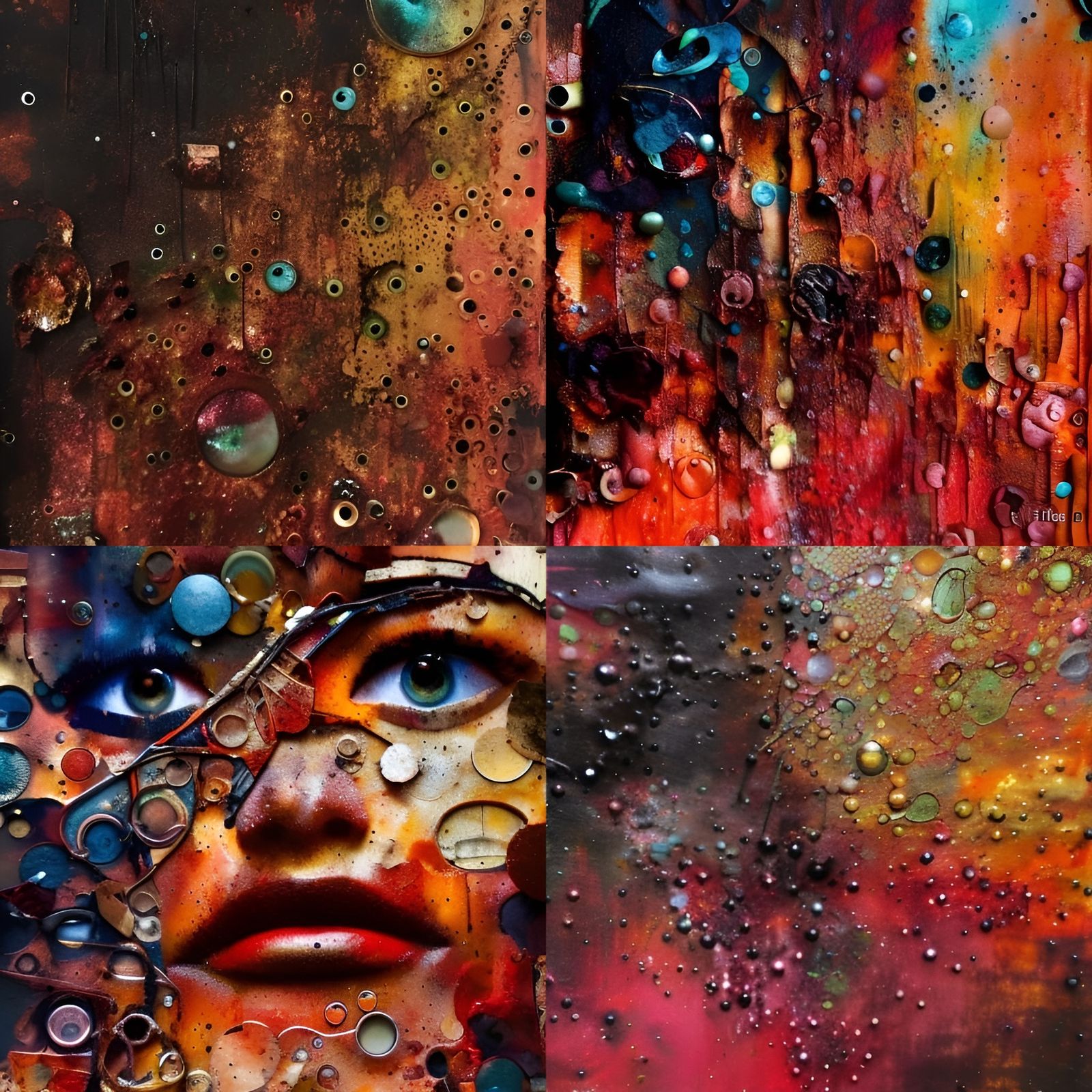 Mr. Bean in Metallic Watercolor Collage