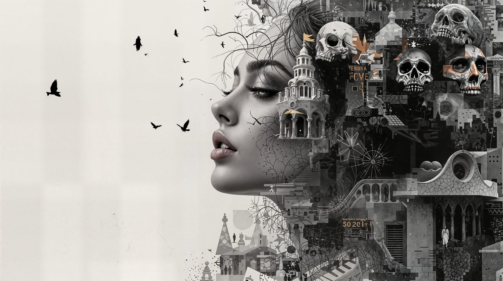 Surreal Collage of Intense Passion