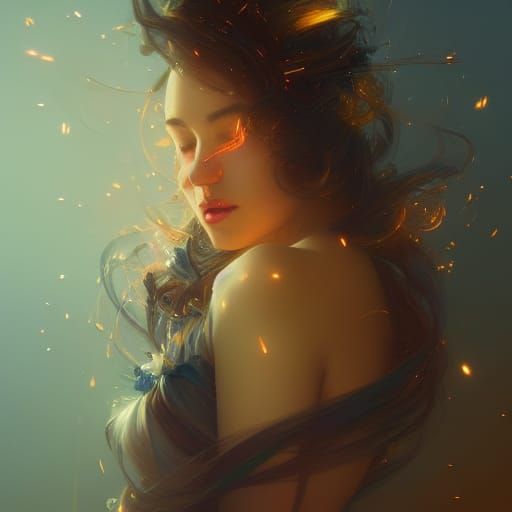 Fireworks Portrait in Hyperdetailed Digital Art