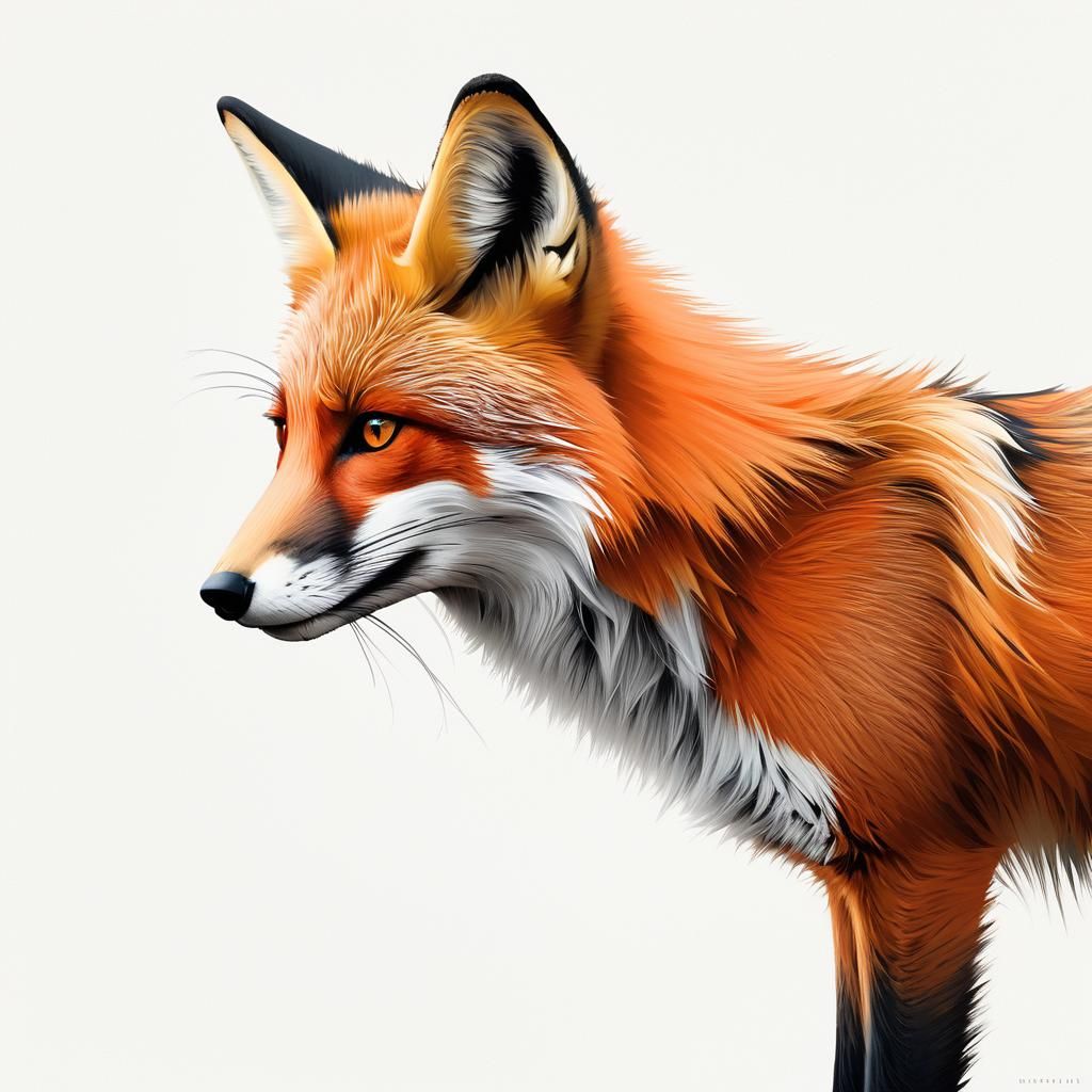 Giant Red Fox Clipart in Pastel Colors