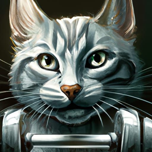 Hyperdetailed Portrait of a Powerlifting Tabby Cat