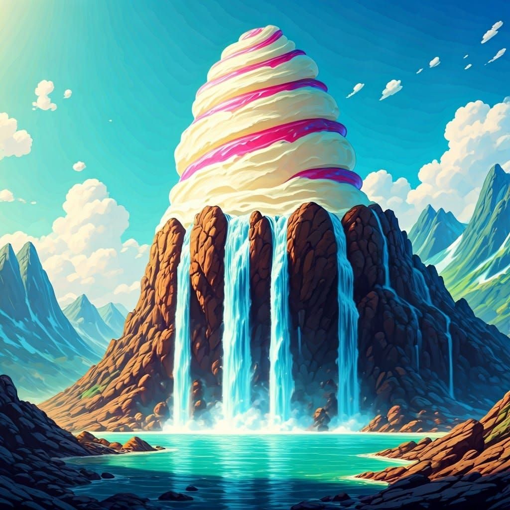Vanilla Ice Cream Mountain Dreamscape