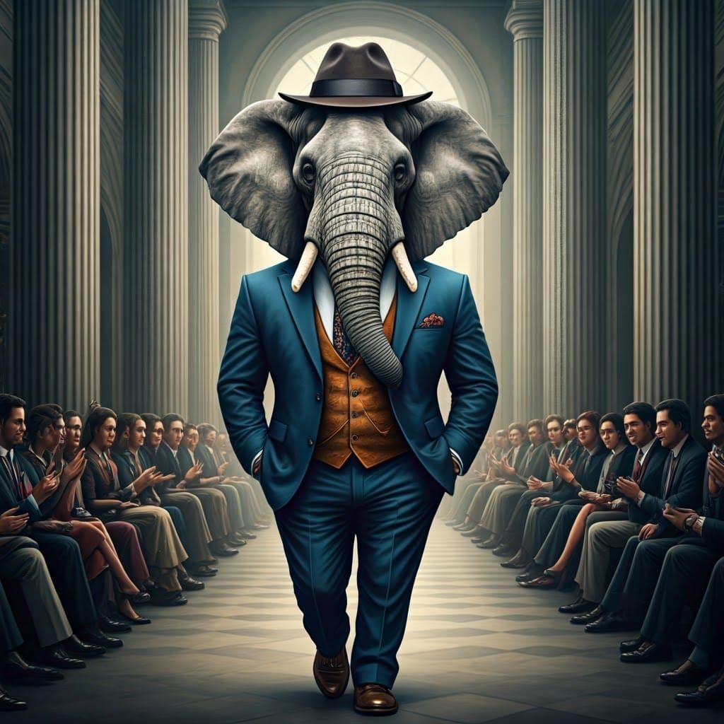 Luxurious Elephant Struts Down the Catwalk in High-Fashion S...