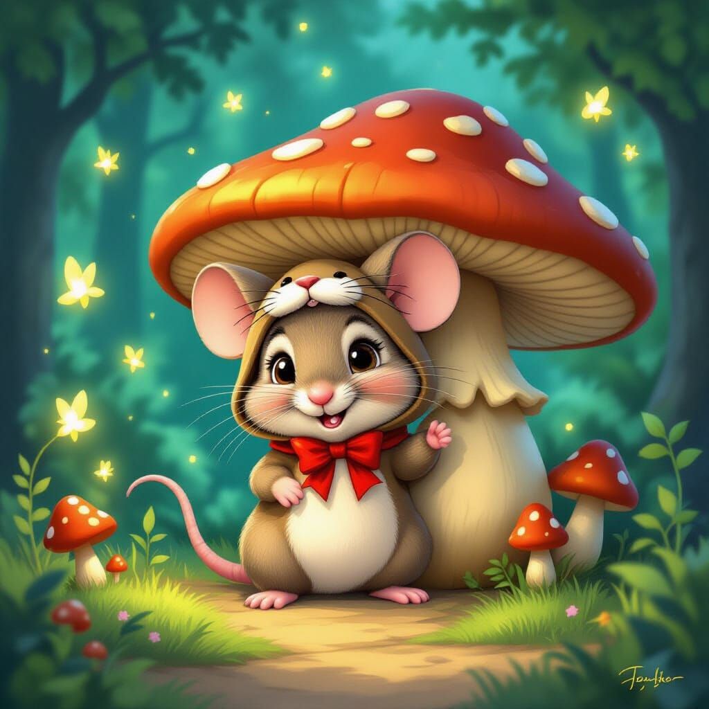 Whimsical Mouse in Cat Costume Adventures