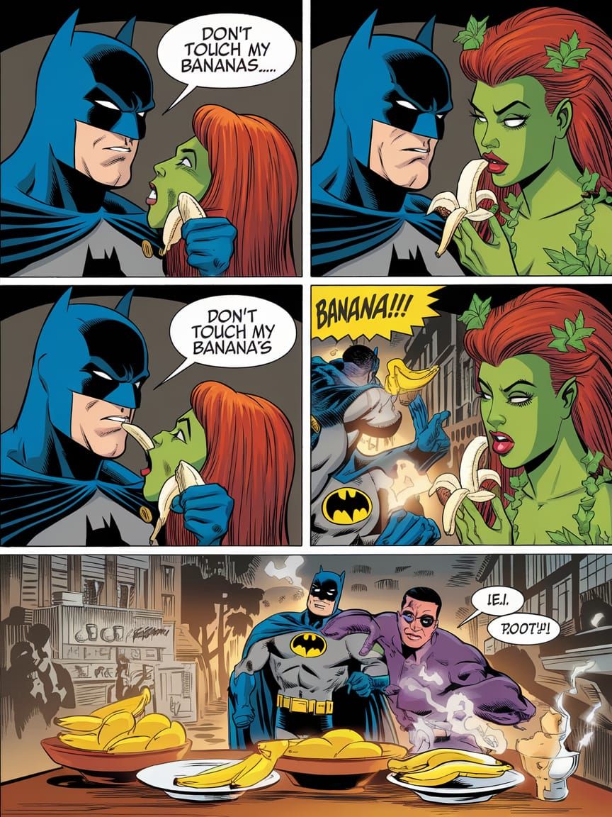 Batman and Poison Ivy's Banana Brawl Comic