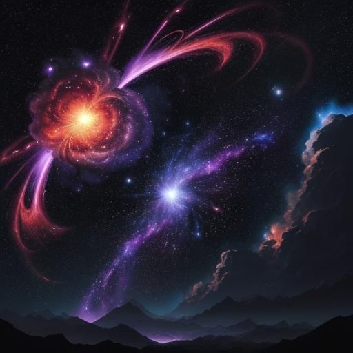 Anime Supernova Explosion in Deep Space