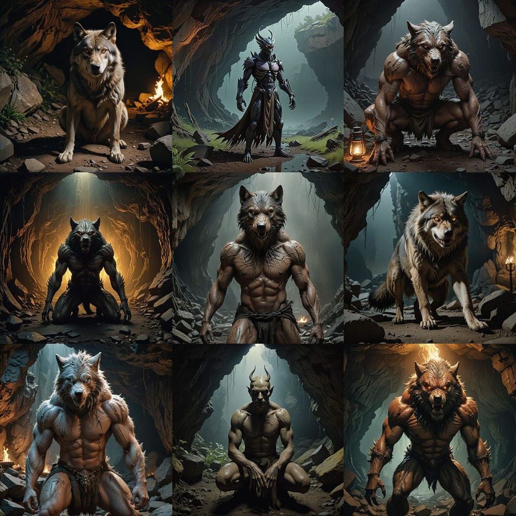 Wolf Man Hybrid Caught in Cinematic Cave Ambush