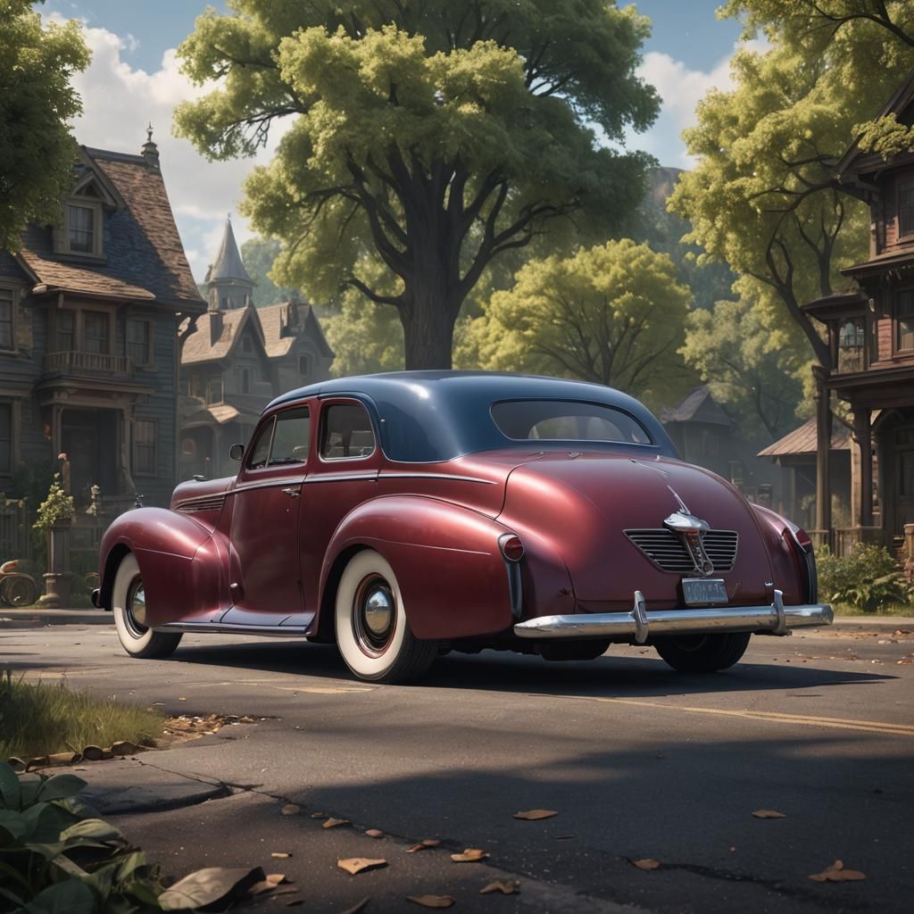 Opalescent 1940 Lincoln Zephyr Matte Painting