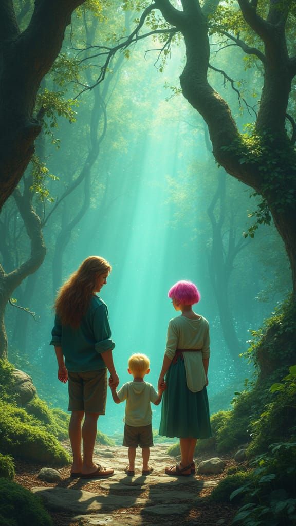 Lovers in Mystical Forest, Concept Art Style