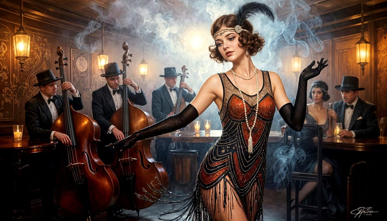 Flapper Girl Dancing in a Speakeasy