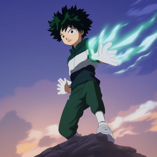 Izuku Midoriya in Studio Ghibli Anime Style