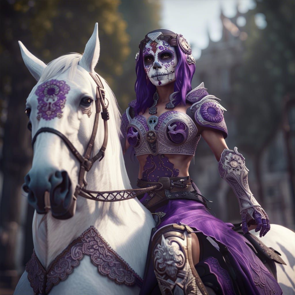 Day of the Dead Woman in Gothic Armor