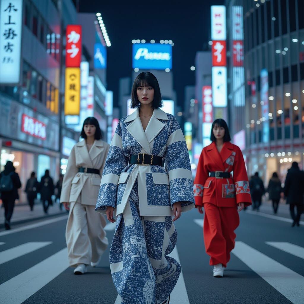 Futuristic Tokyo Fashion Show in Retro Style