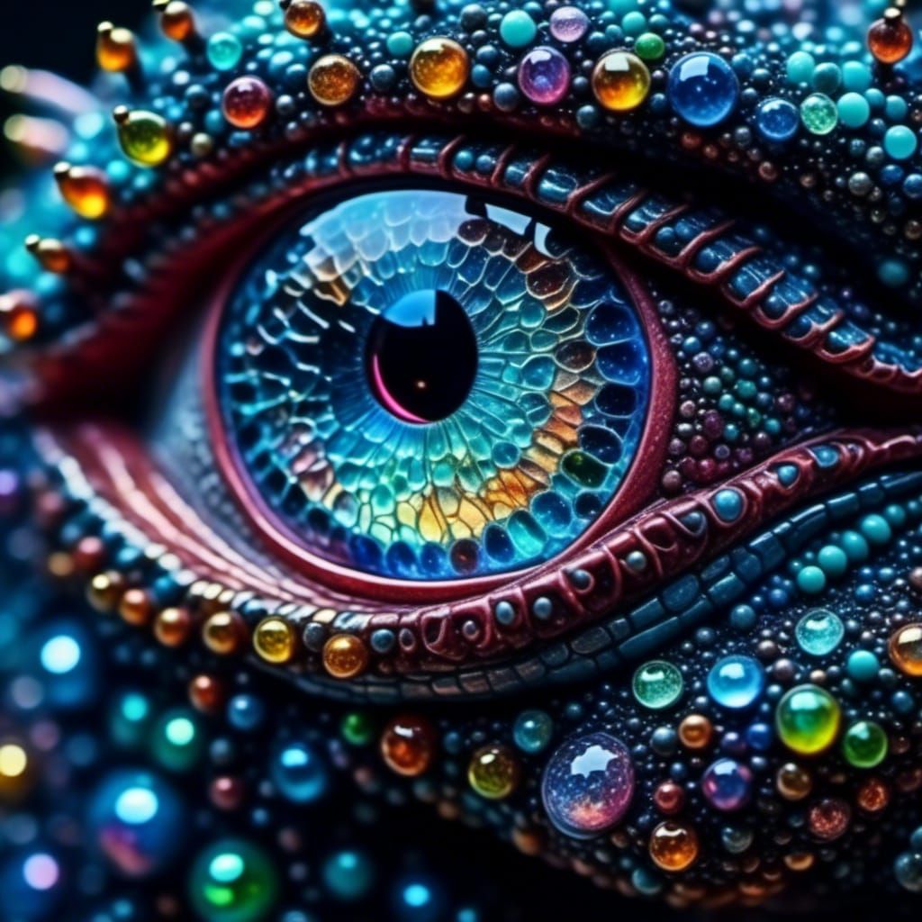 Dragon Eye Macro with Iridescent Shimmers