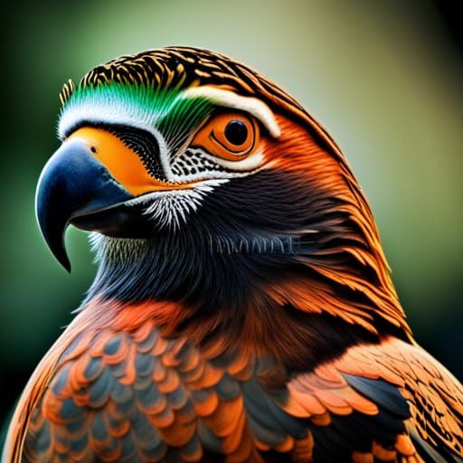 Exotic Hybrid Bird in Hyperrealistic Detail