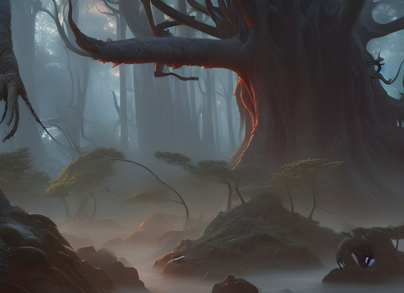 Ancient Forest Concept Art in Granov-Avon Style