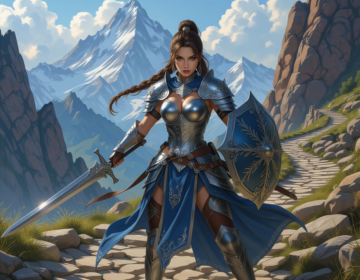 Fantasy Warrior in Baroque Dark Fantasy Style