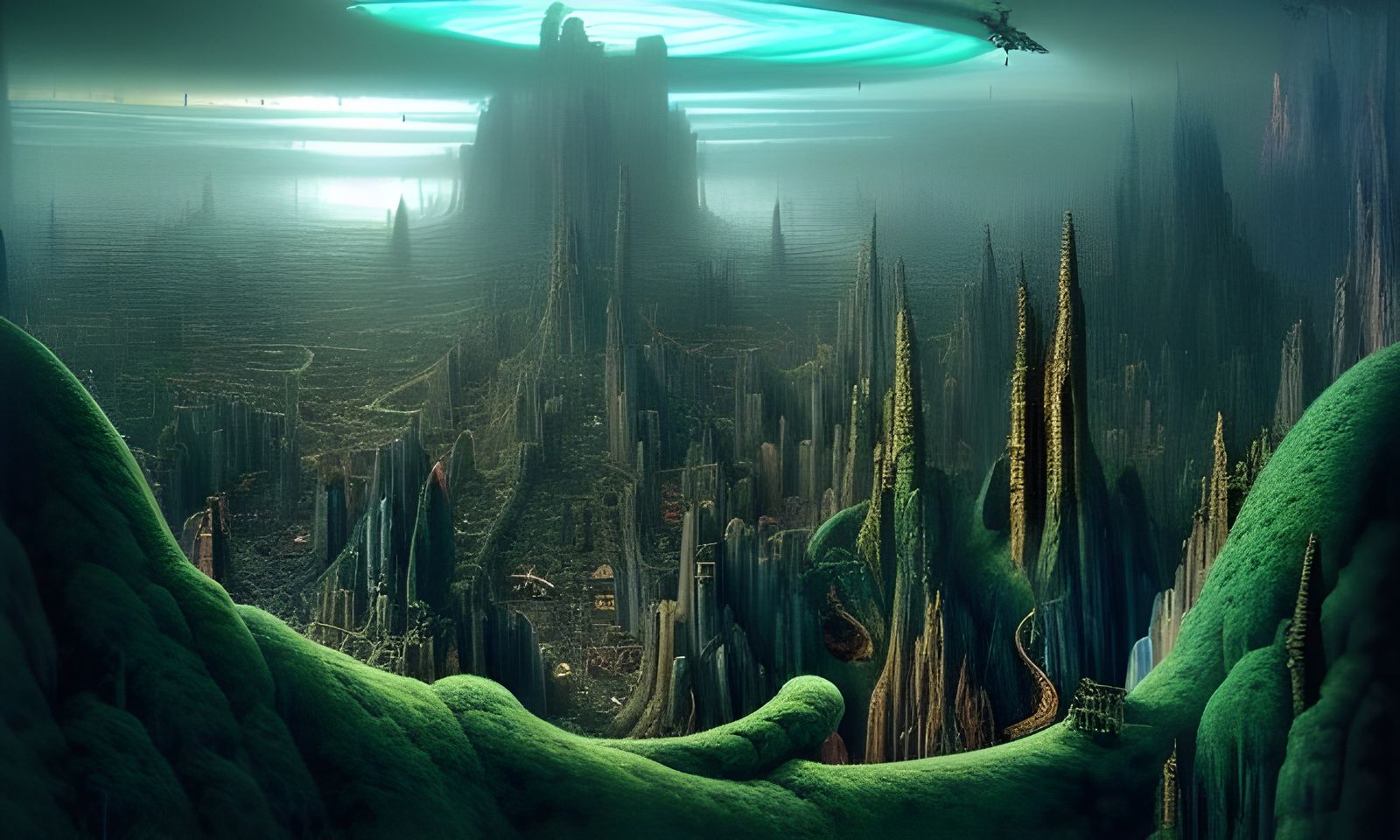Surreal Fantasy Landscape in Photorealistic Style