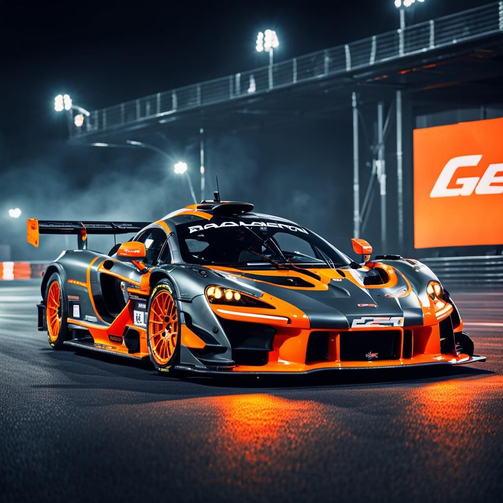 McLaren Senna GTR with Orange Details in HDR