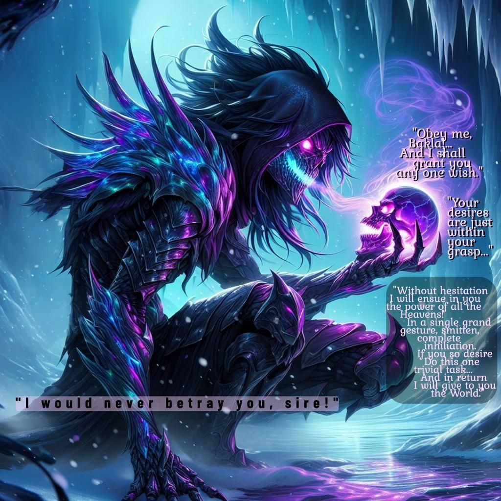 Bioluminescent Reaper in Blizzard Cave: Hyperrealistic Carto...