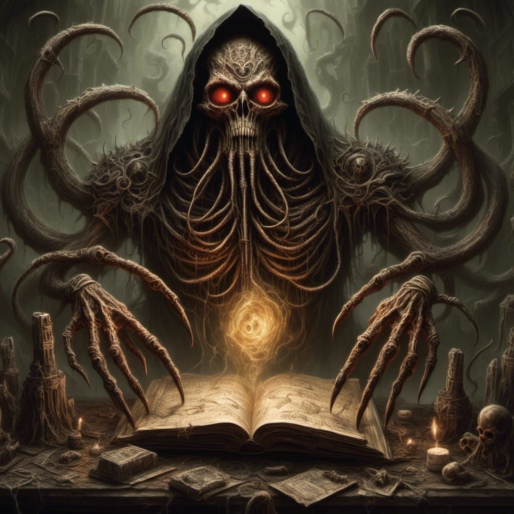 Sinister Papyrus Scroll of Evil Magic