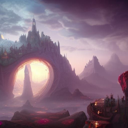 Fantastical Matte Painting in Deep Color, 8K Resolution