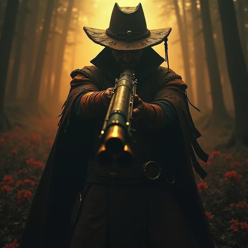 Mystical Warrior with Steampunk Shotgun