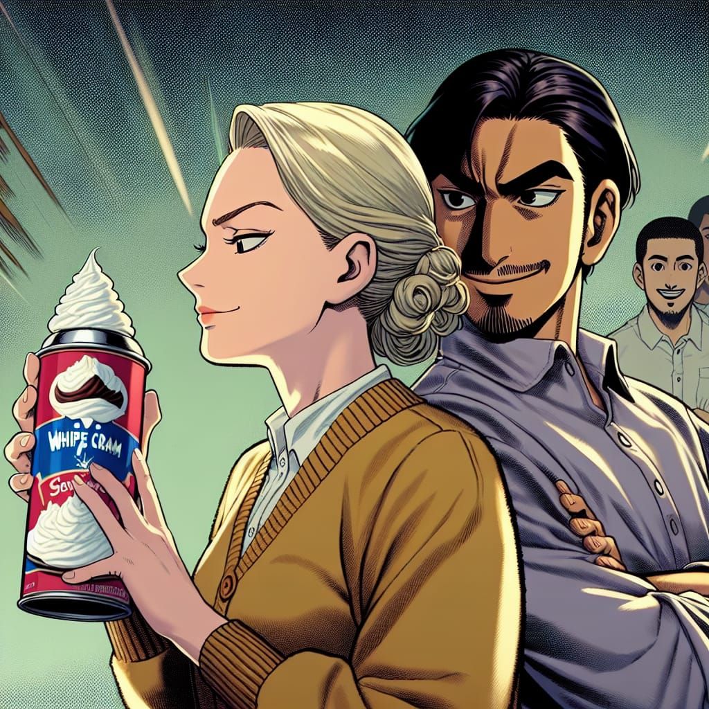 Comic Scene: Whipped Cream Jealousy in Manga Style