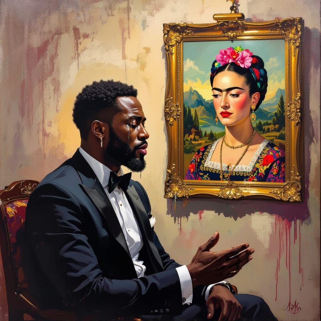 Emotional Portrait Conversation in Vibrant Colors